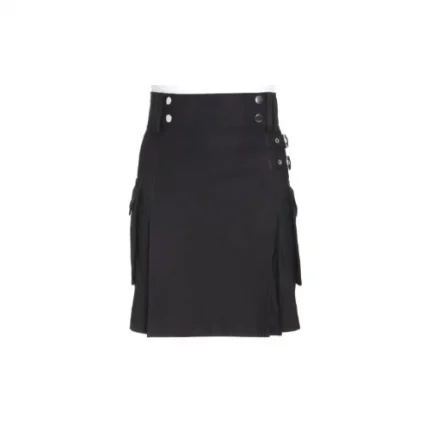 womens-black-utility-kilt