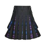 Boys' Black Hybrid Utility Kilt with Tartan Pleats - Image 3