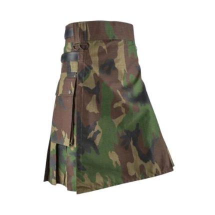 Utility Wool Traditional Kilt with Camouflage Pattern