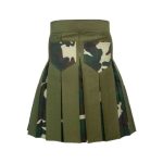 Olive Green and Camouflage Tactical Kilt with Cargo Pockets and Studs - Image 4