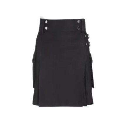 womens-black-utility-kilt