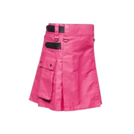 womens-pink utility-kilt