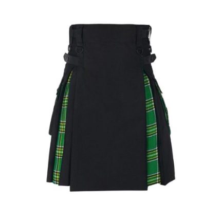 Irish Tartan Black Hybrid Kilt for Men
