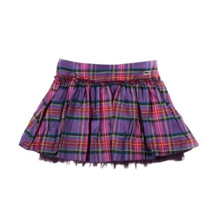 womens purple tartan mini kilt with pleats