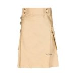 Kilts for Men - Modern Beige Utility Kilt with Buckles