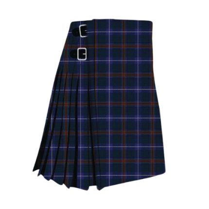 Classic Men's American National Tartan Kilt in Navy and Red Plaid