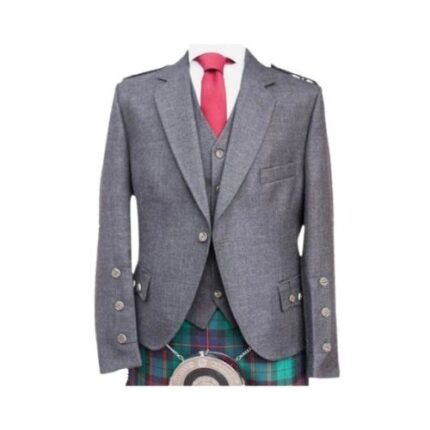Argyle Kilt Jacket and Waistcoat - Charcoal Grey Highland Attire