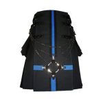 Black Cargo Utility Kilt for Men