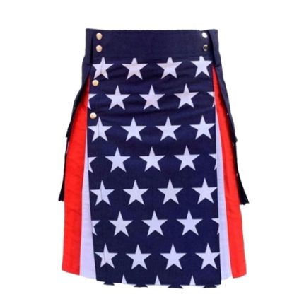American flag hybrid fashion utility kilt for man