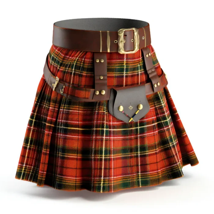 Traditional Girls' Scottish Kilt with Belt and Sporran