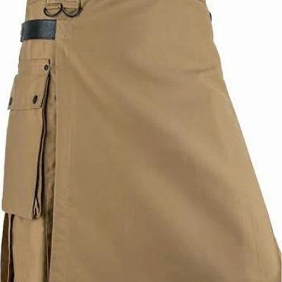 Utility Wool Traditional Kilt in Khaki