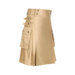 Modern Beige Utility Kilt with Buckles - Image 2