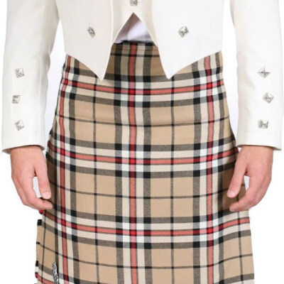 Kilts for Men - Stylish Beige Modern Tartan Kilt