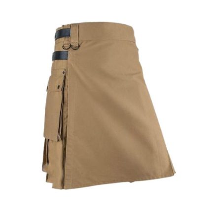 Utility Wool Traditional Kilt in Khaki