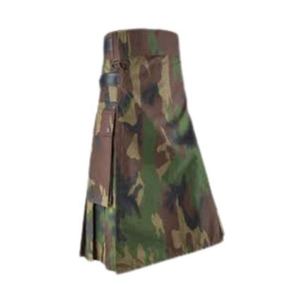 Utility Wool Traditional Kilt with Camouflage Pattern