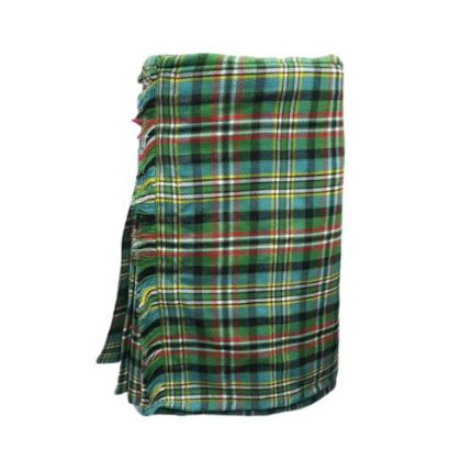 Traditional Scott Green Ancient Tartan Kilt in Green, Red, and Yellow Plaid