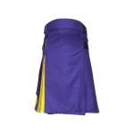 Women’s Purple and Yellow Hybrid Utility Kilt with Adjustable Straps