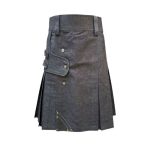 womens black denim kilt premium quality design