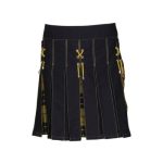 Women’s Black and Yellow Hybrid Kilt with MacLeod of Lewis Tartan Accents
