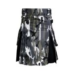 Urban Camouflage Tactical Kilt with Cargo Pockets and Reinforced Stitching