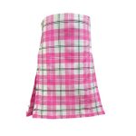 Handmade Ailsa Pink Tartan Kilt in Vibrant Pink and White Plaid