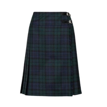 Women’s Black Watch Full-Length Tartan Kilt with Buckle Straps