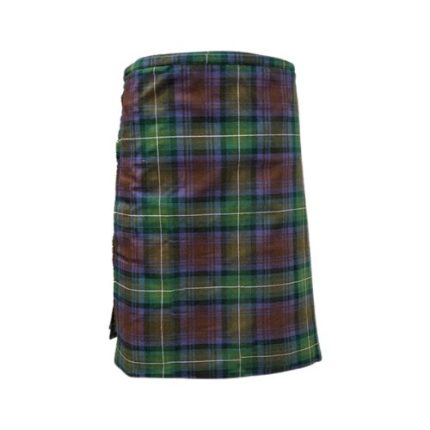 Traditional Isle of Skye Tartan Kilt in Earthy Green and Brown Plaid