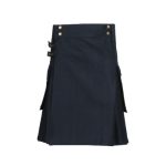 Kilts for Men - Navy Blue Utility Kilt with Cargo Pockets