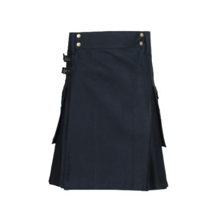 Kilts for Men - Navy Blue Utility Kilt with Cargo Pockets