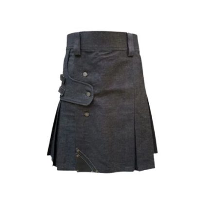 womens black denim kilt premium quality design