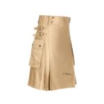 Modern Beige Utility Kilt with Buckles - Image 2