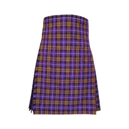 Vibrant Men's Dutch Tartan Kilt in Purple and Brown Plaid