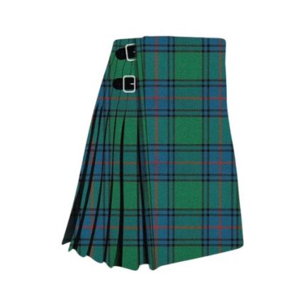 Traditional Shaw Green Ancient Clan Tartan Kilt in Green and Blue Plaid
