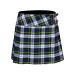 Women’s Dress Gordon Tartan Mini Kilt with Buckle Straps