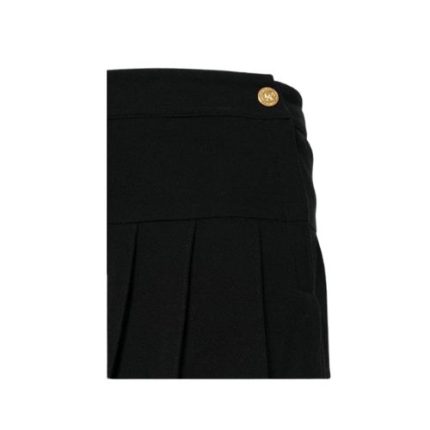 Women’s Black Cotton Pleated Mini Kilt