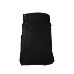 Women’s Modern Black Utility Kilt with Decorative Front and Side Pockets