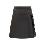 Women’s Modern Black Utility Kilt with Pockets and D-Ring Accents