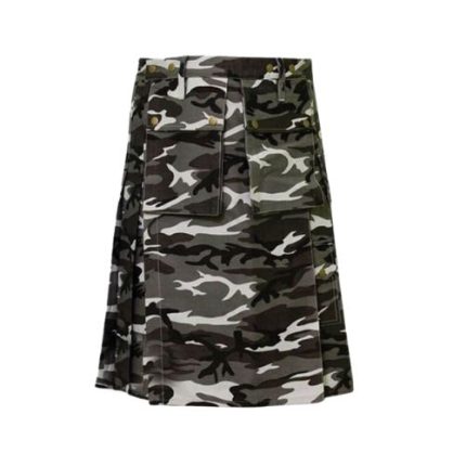 Grey and White Urban Camouflage Tactical Kilt