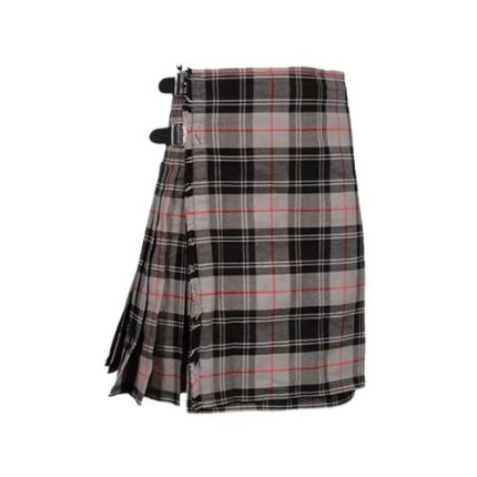 Refined Clan Moffat Tartan Kilt in Grey, Black, and Red Plaid