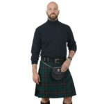 Classic Davidson Modern Tartan Kilt in Green, Navy, and Red Plaid - Image 2