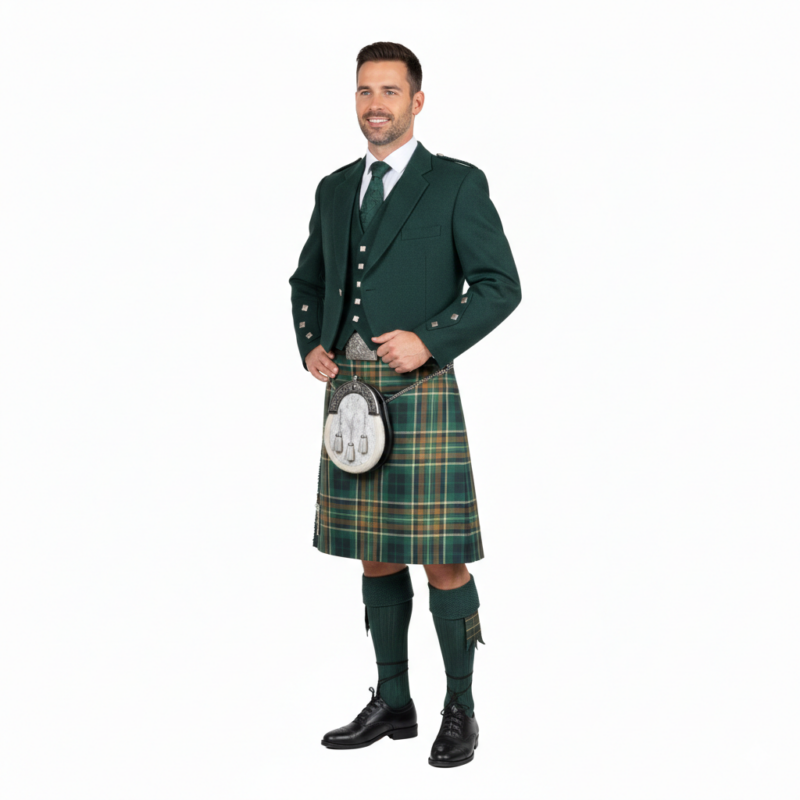Irish County Handmade Prince Charlie Kilt Outfit