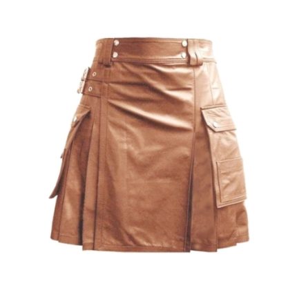 Brown Leather Kilt for Men