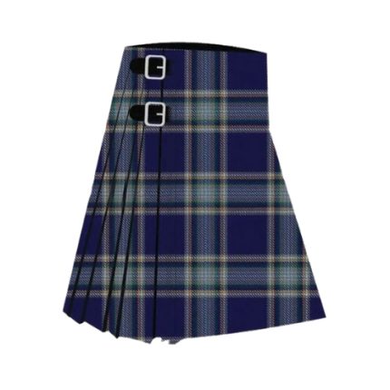 Classic Brady Caitlin Tartan Kilt in Navy and Grey Plaid Design