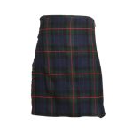 Classic Gunn Tartan Kilt in Dark Green and Navy Plaid with Red Lines