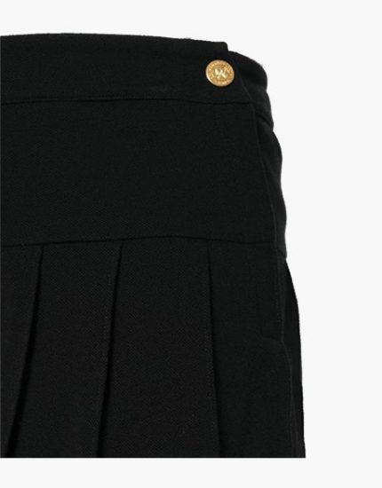 Women’s Black Cotton Pleated Mini Kilt