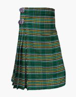 Vibrant Irish Tartan Kilt in Green and Yellow with Adjustable Straps