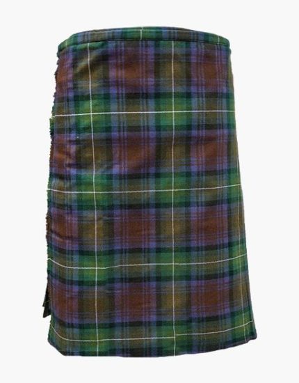 Traditional Isle of Skye Tartan Kilt in Earthy Green and Brown Plaid