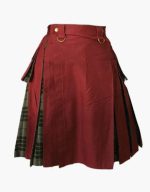 Women’s Maroon and Grey Watch Tartan Hybrid Kilt