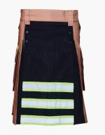 Men's Brown and Black Firefighter Kilt