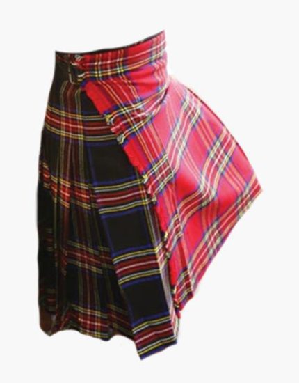 Modern Royal Stewart and Black Stewart Hybrid Tartan Kilt